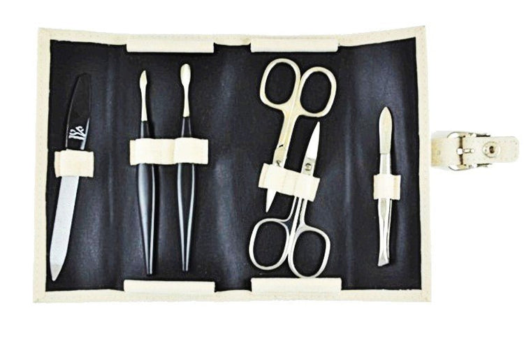 Left-Handed Manicure Set 6 Piece (in White & Black Wallet) - Elite Left Ltd