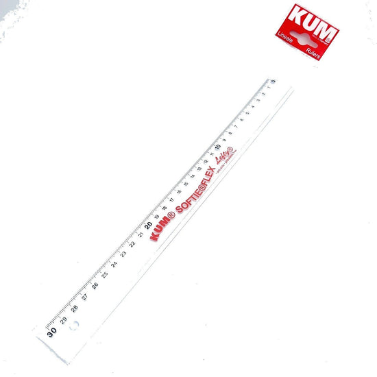 Left-Handed Clear Softie Flex Ruler 30cm - Elite Left Ltd