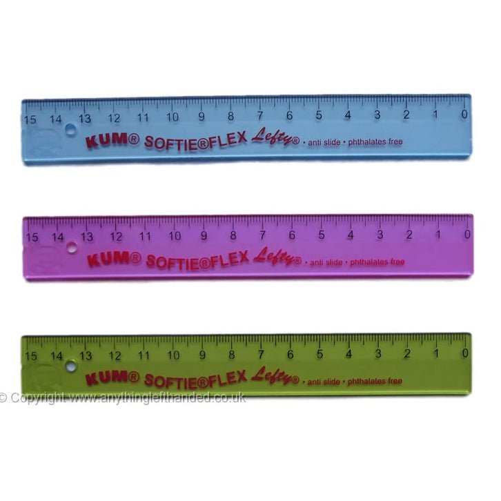 Left-Handed Tinted Softie Flex Ruler 15cm - Elite Left Ltd